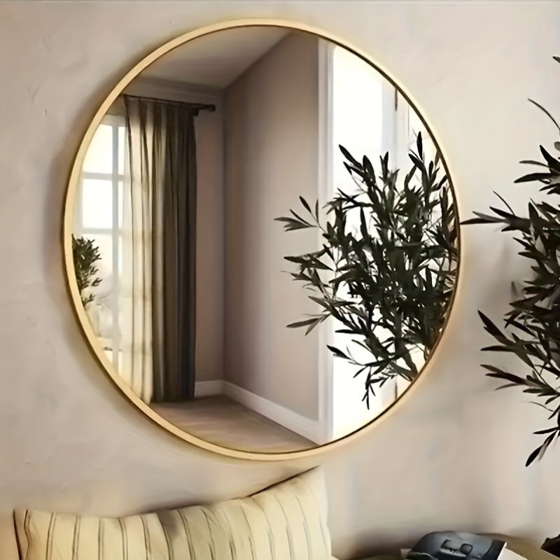 E-shop Elegantes, runde, Rahmenlose Badezimmer-Spiegel - Einzigartiges Wandmontage-Design, Edelstahlrahmen, Künstlerische Atmosphäre, Ideal für Make-up