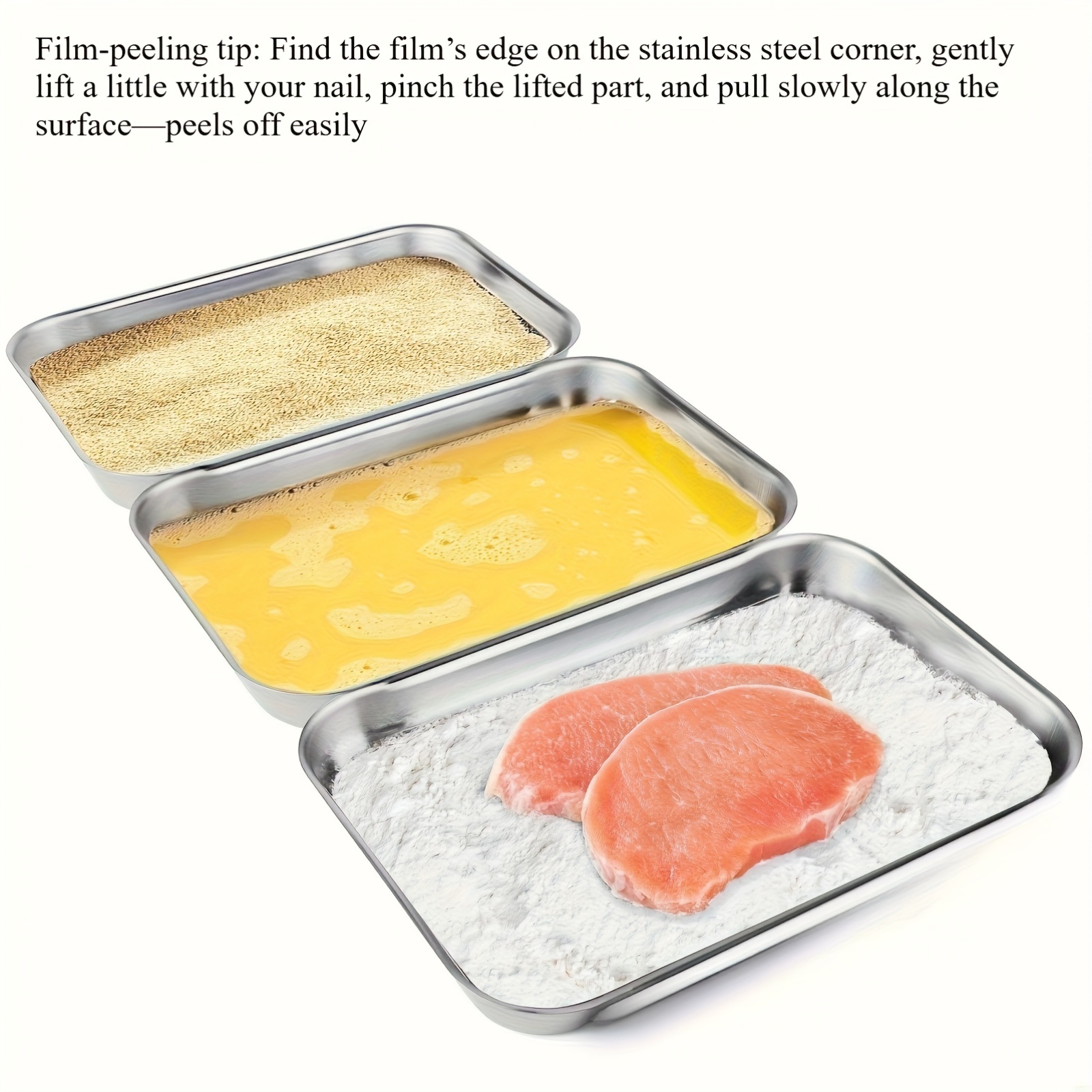 3pcs ldq stainless steel serving trays heavy duty oven safe - Temu