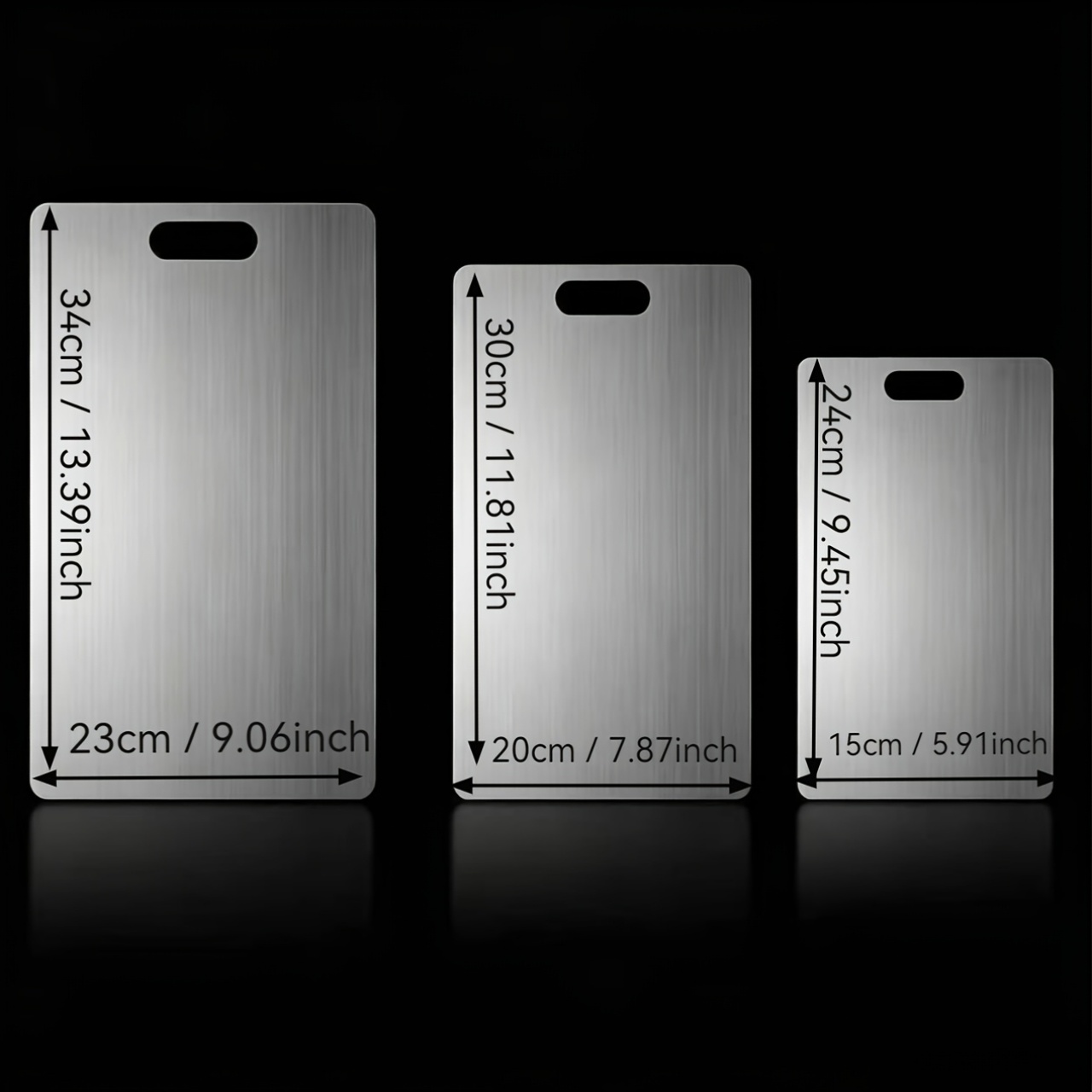 TEMU Thickened 304 Stainless Steel Cutting Board Set, Available In Large Size, Small Size And Combination Packs. Double-sided Kitchen Chopping Boards