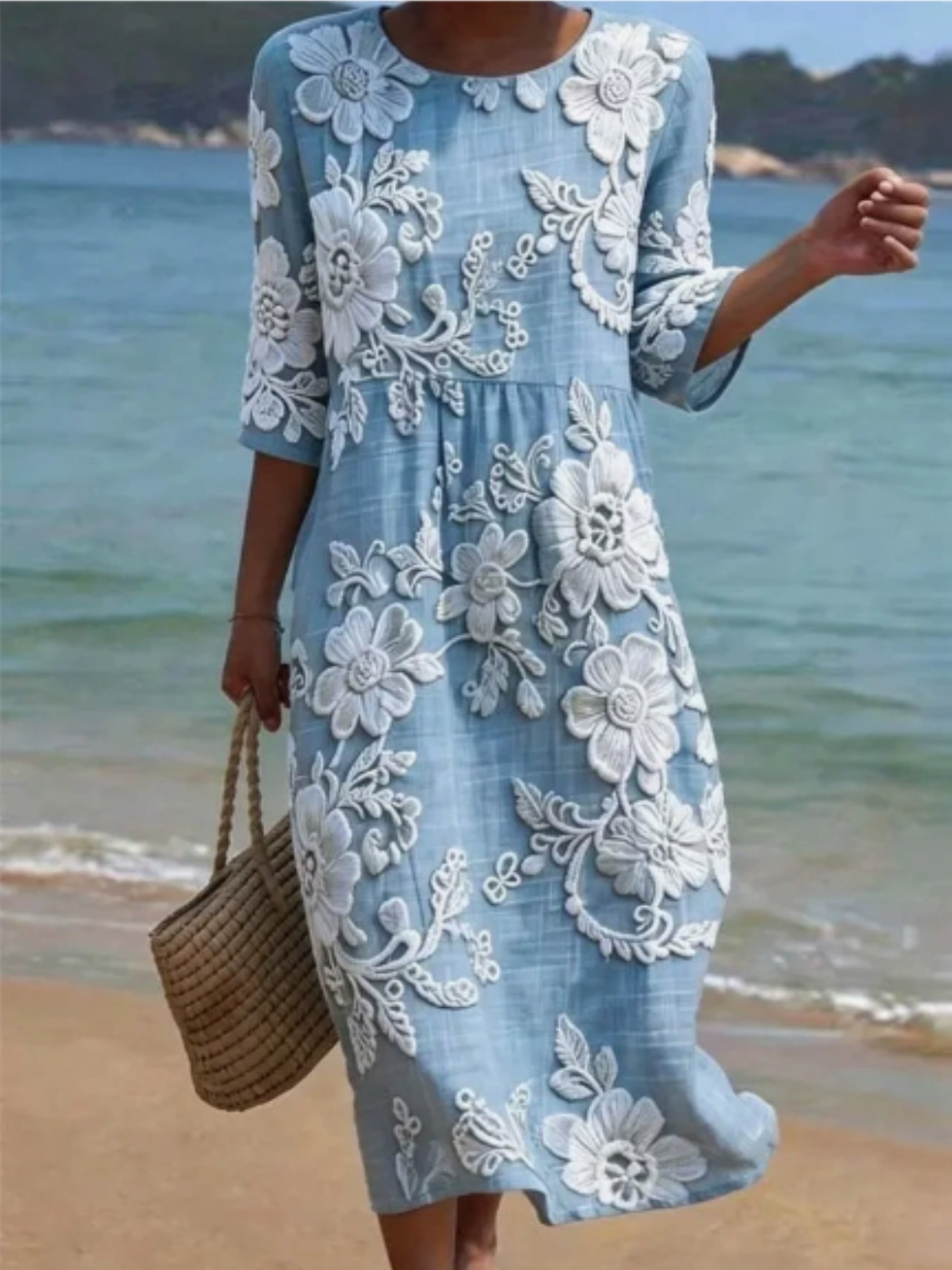 3 4 sleeve midi dresses sold on Temu United States
