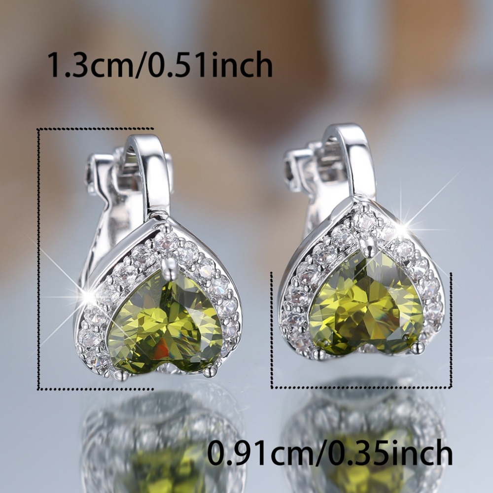 Stylish Heart-Shaped Clip-On Earrings with Synthetic Zirconia