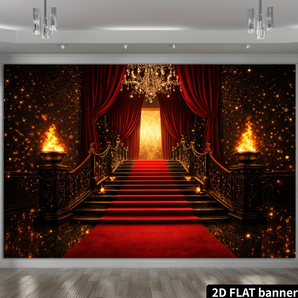 Luxurious Gala Backdrop with Red Carpet Theme