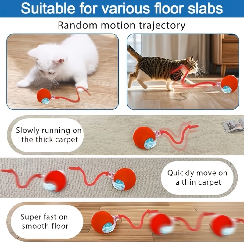 interactive cat and dog toy   2 colors   toy pet toy automatic random movement smart rolling led light up interactive pet toy suitable for indoor cats   pets active and entertained self rolling automatic play Product details 0