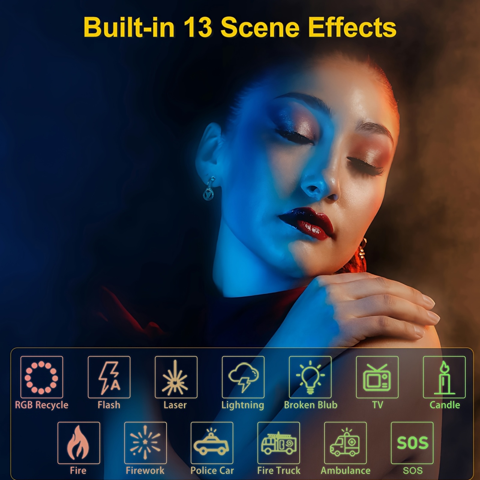 luce di riempimento rgb |   luce led fotografica a 360° a colori, luce intelligente per video di   a   completo   soffusa portatile per   di   televisiva.     (batteria/usb) + dimmerabile + batteria ricaricabile da 2600mah Dettagli dell'articolo 3