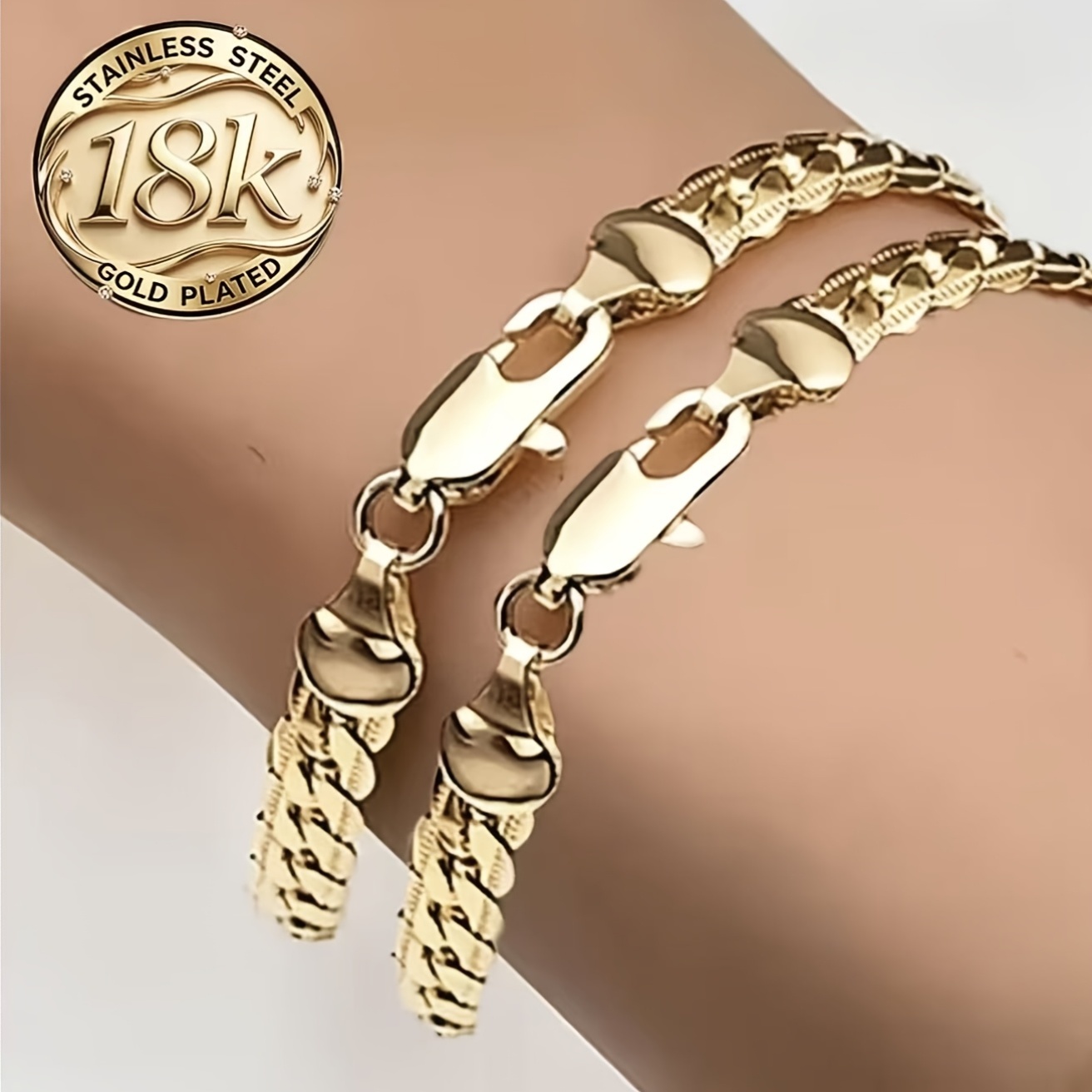 2pcs High-Quality 316 Stainless Steel Material Bohemian Elegant Style Design Bracelets, Fashion Daily Accessory Golden Woven Bangle, All-Season Versatile Jewelry, Versatile High-End Jewelry