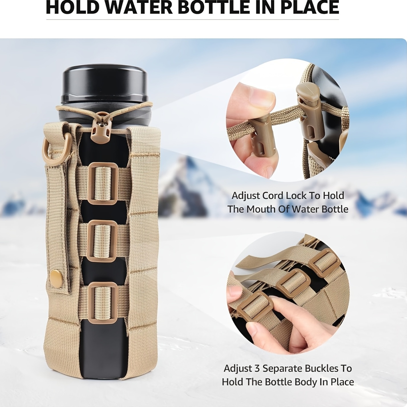 Adjustable MOLLE Tactical Water Bottle Pouch