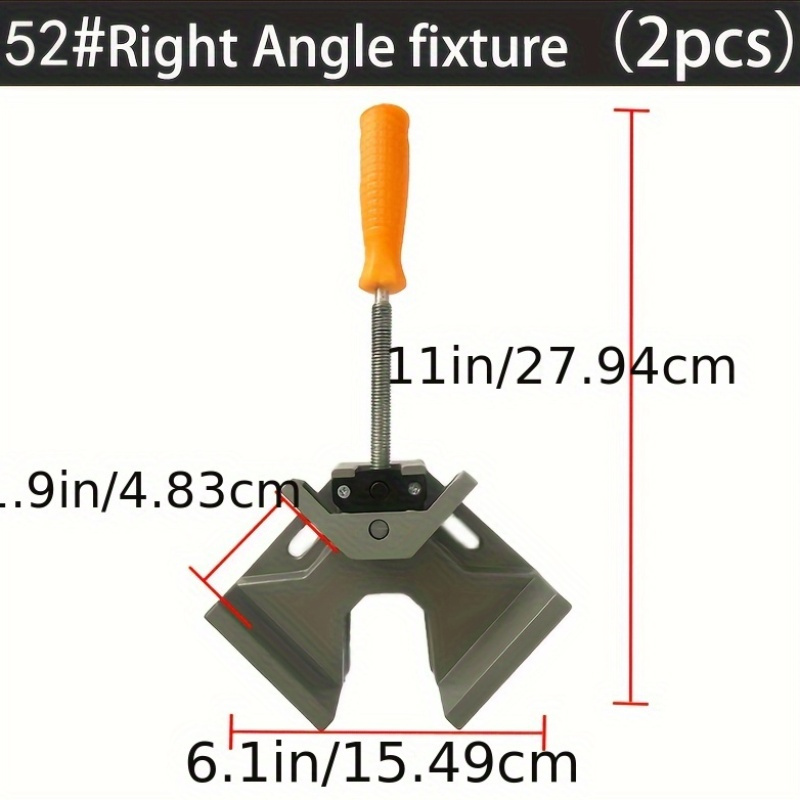 4 piece right angle clamp set for woodworking adjustable height non slip handles detachable surface compatible with drills and saws details 2
