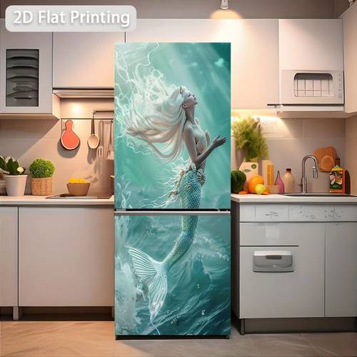 1pc 2d deep sea mermaid decorative sticker suitable for walls refrigerators and multiple restoring the ethereal mermaid stories fish tail and flowing