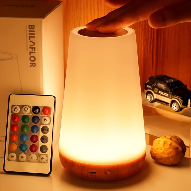 Touch Sensor LED Night Light with Remote Control, Touch Table Lamp, Small Night Light/Remote Desk Lamp, 13-Color Changing Small Night Light, with Timer Shut-Off, for Bedroom, Living Room, Party, Desktop, Birthday Gift Ambient Light