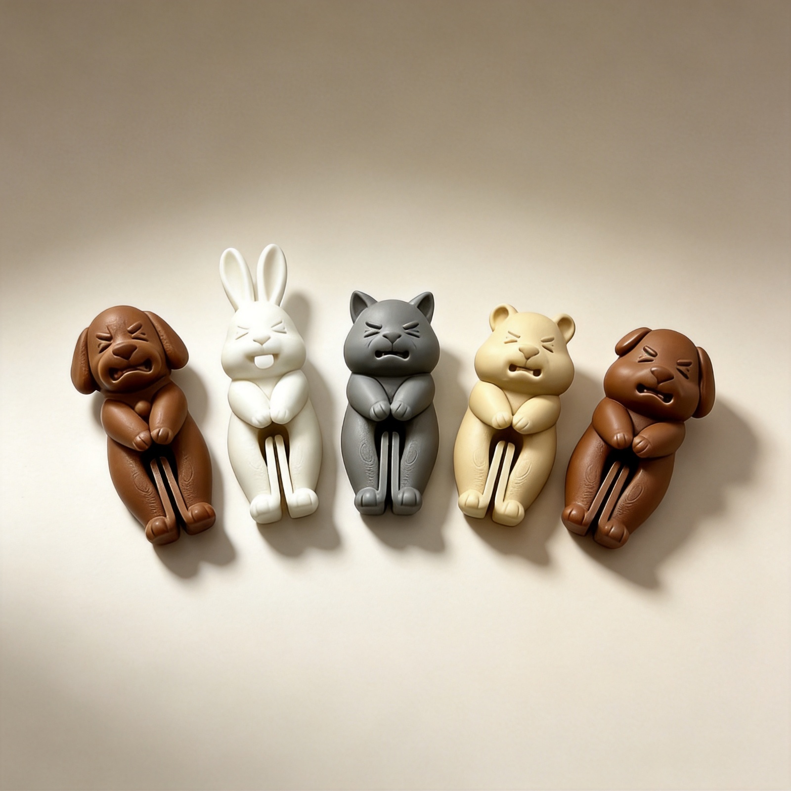 TEMU 5pcs 3d Printed Animal Bag Clips, Plastic Food Sealing Clips For Snacks And Kitchen Storage, Airtight Seal For Refrigerator, Cute For Home