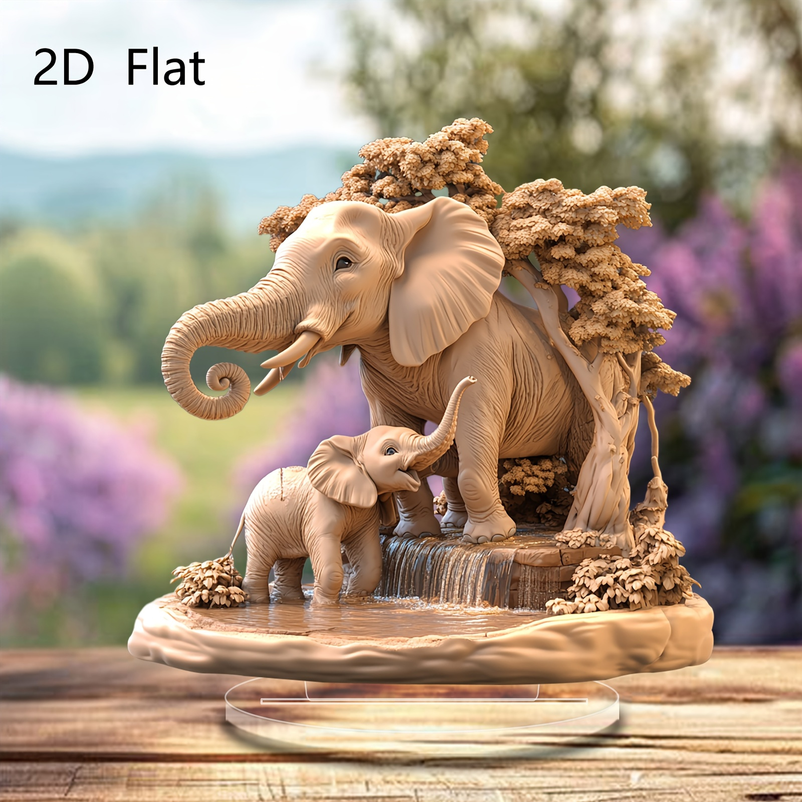 

Boho Acrylic Decorative Sign & Plaque - 2d Flat Tabletop Elephant Theme Decor For Bedroom, Living Room, Office, Outdoor Spaces - Ideal Easter Gift, Multipurpose Use Without Electricity