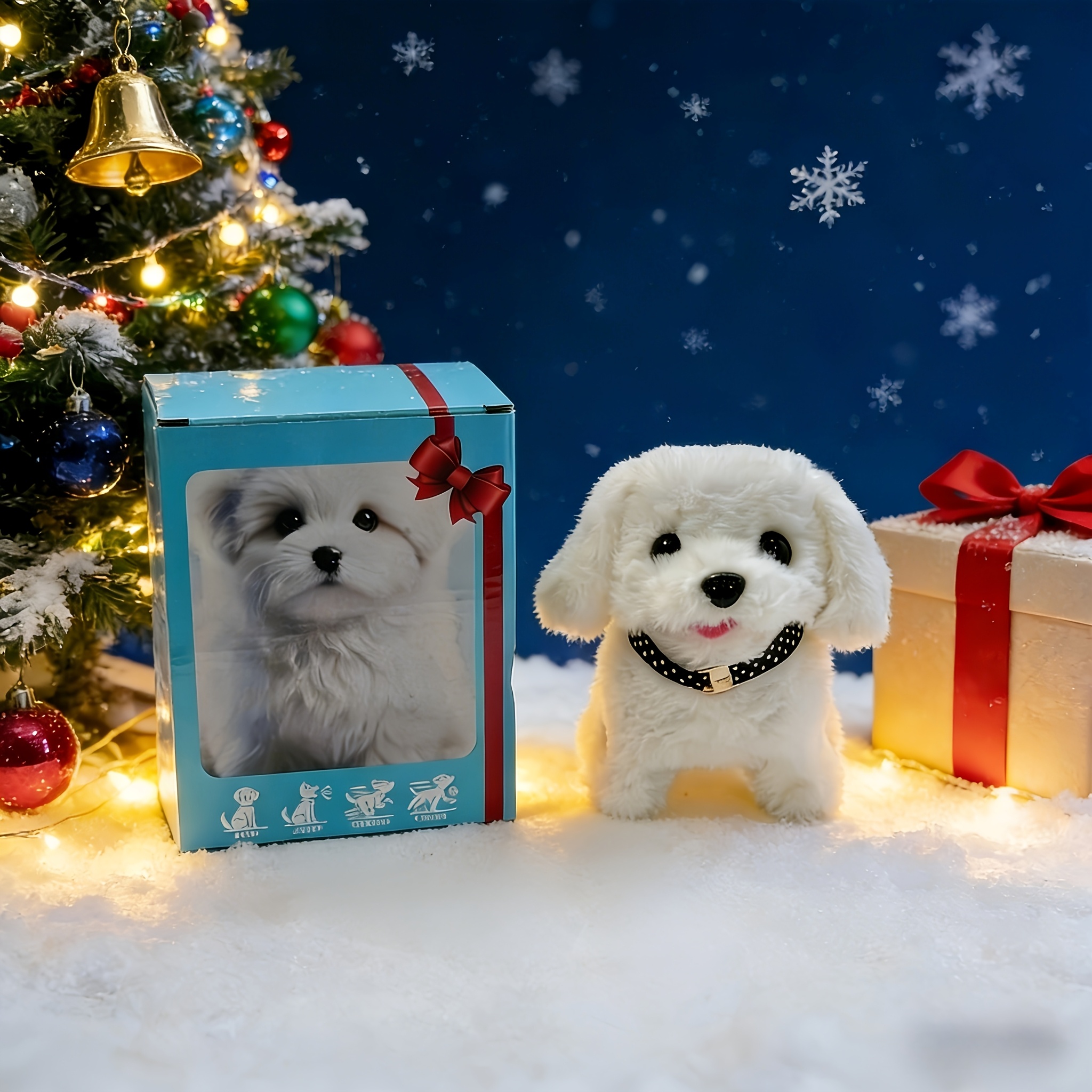 TEMU 2026 Upgraded Interactive Robot Dog Plush Toy - Walking, Barking, Electronic Pet Toy With Collar Gift, Dog, Toy Dog, Electronic Dog, Perfect