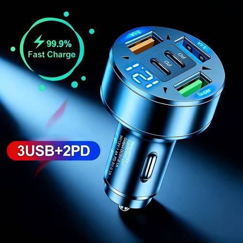 upgrade high display fast charging charger 3usb 2pd the charging needs of multiple devices super fast charging port with screen charging power is in real time
