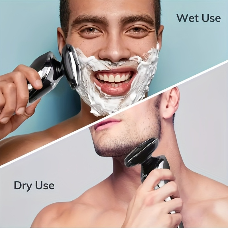 3 in 1 electric   usb rechargeable portable shaver with nose trimmer lithium battery 3d     ip68 for beard and mustache grooming beard trimmer details 4