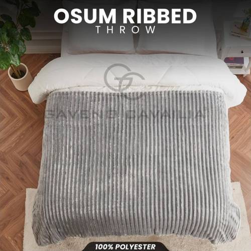 large sherpa fleece throw blanket keeping warm and cozy on your sofa or bed featuring a thick ribbed fur design measuring 150