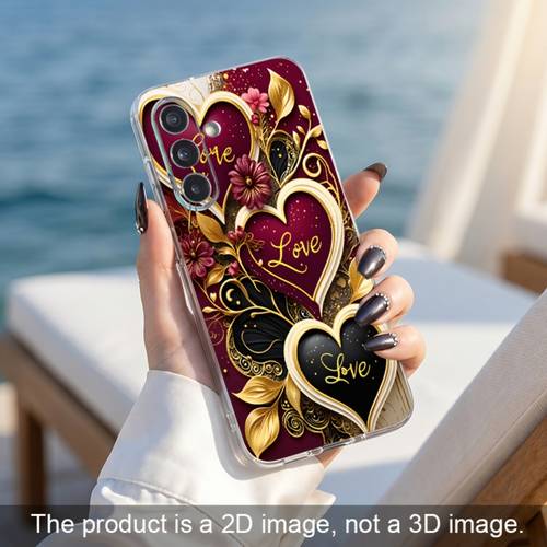 phone case soft transparent 2d printed phone case suitable for samsung for galaxy a05 a05s a06 a07 a13 a14 a15 a16 a17 a22 a23 a24 a25 a26 a32 a33 a34 a35 a36 a37 a52 a52s a53 a54 a55 a56 a57 s22 s23 s24 s25 s26 fe 5g love heart realist