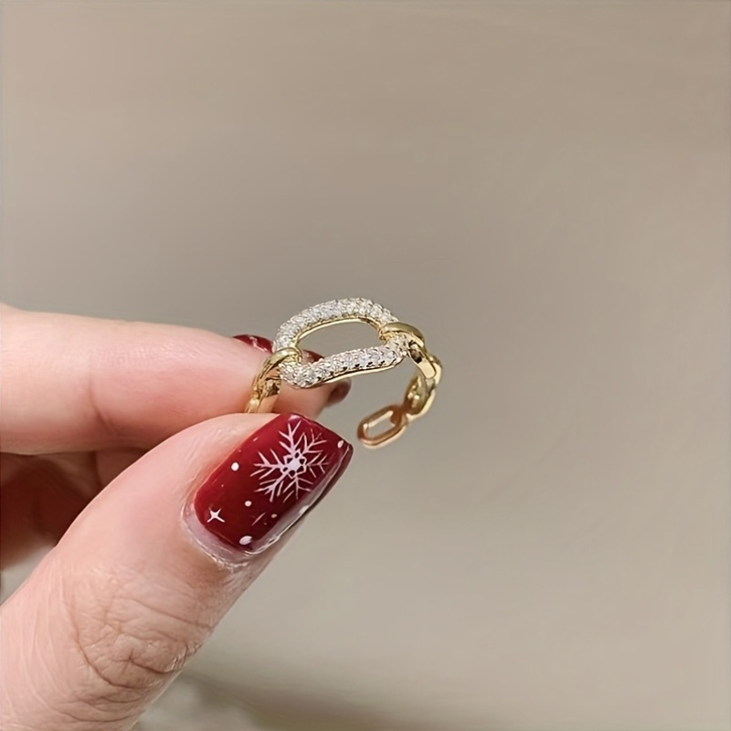 Gold Plated Copper Ring with Sparkling CZs for Everyday Wear & Parties