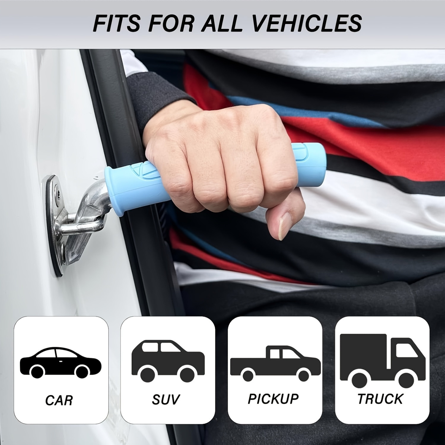 Portable Car Assist Handle for Elderly, Vehicle Support Handrail, Seat Entry Aid, Universal Fit for Car/SUV/Pickup/Truck, Lightweight - Pack of 1