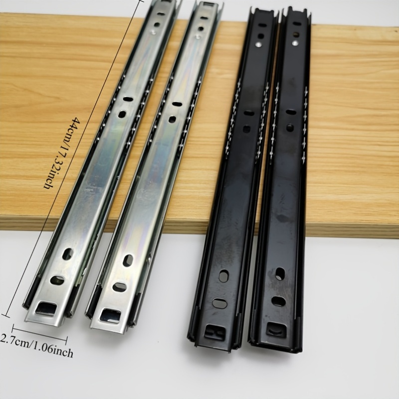 item picture 2pcs 27 wide two section drawer slides 10 12 14 16 18 20 inch slide rails drawer guides drawer slides   rails steel ball silent rails valentines day gift
