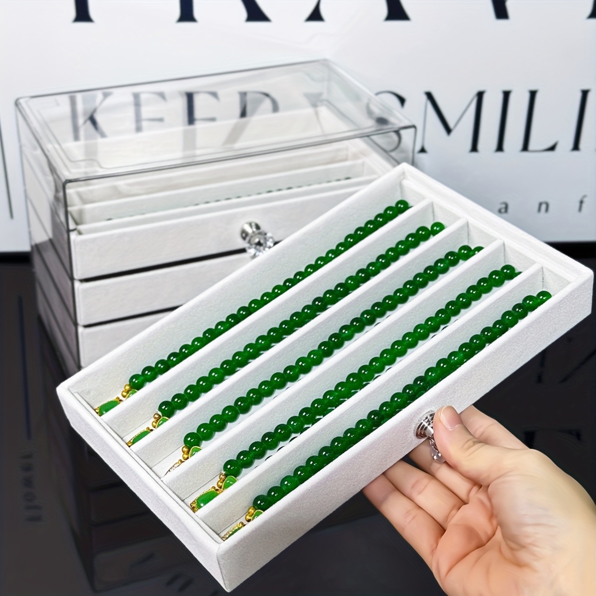 Desktop Jewelry Organizer, Multi-Layer Storage Box