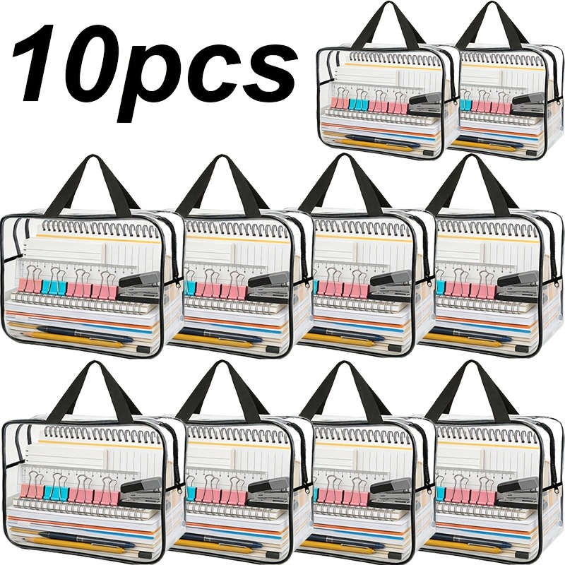 Image of This Set Includes 10 Durable, Plastic Storage Bags With Zippers, Ideal For Organizing Travel Items, Clothing, Office Supplies, And Other Household Necessities. Are Essential For Homes And Apartments