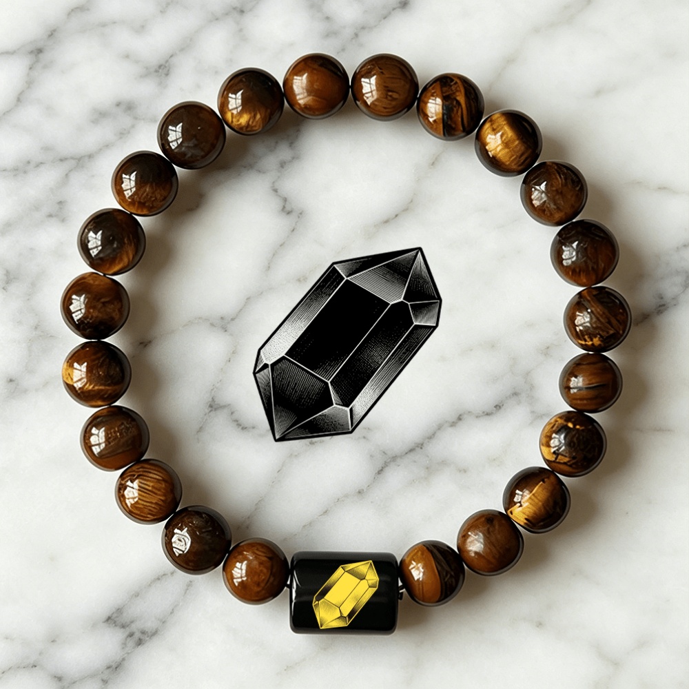 Women's Black Crystal Beaded Minimalist Stretch Bracelet