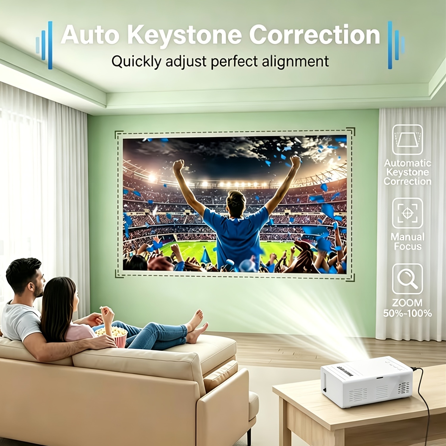 Portable Video Projector for Home Theater & Outdoor Use
