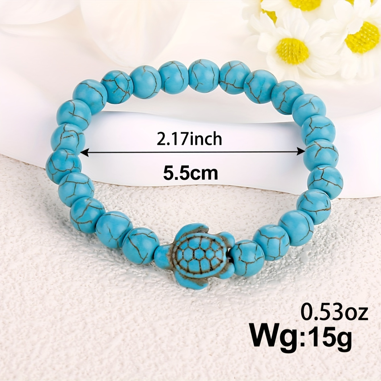 Green Turquoise Volcanic Stone Turtle Bracelets for Men & Women