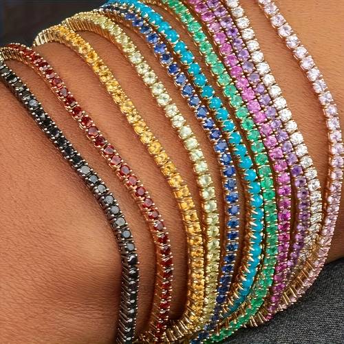 1 Set of 11pcs Bohemian Style Sparkling Bangle Set, Suitable for Women, Elastic Stretchable Bangle with Sparkling Stones, Multi-Functional Fashion Stackable Wrist Accessory, Suitable for Parties And Vacations, Uncoated Glass Jewelry