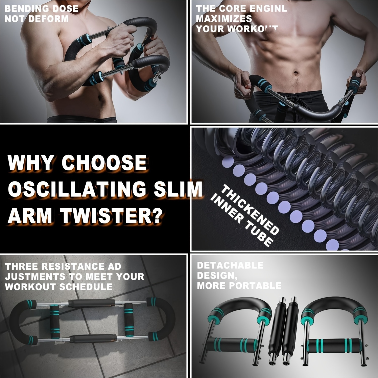 [Ultimate Arm Trainer] Adjustable Arm Trainer - Chest Expander, Shoulder Muscle Training Fitness Equipment - Portable Spring Resistance Home Fitness