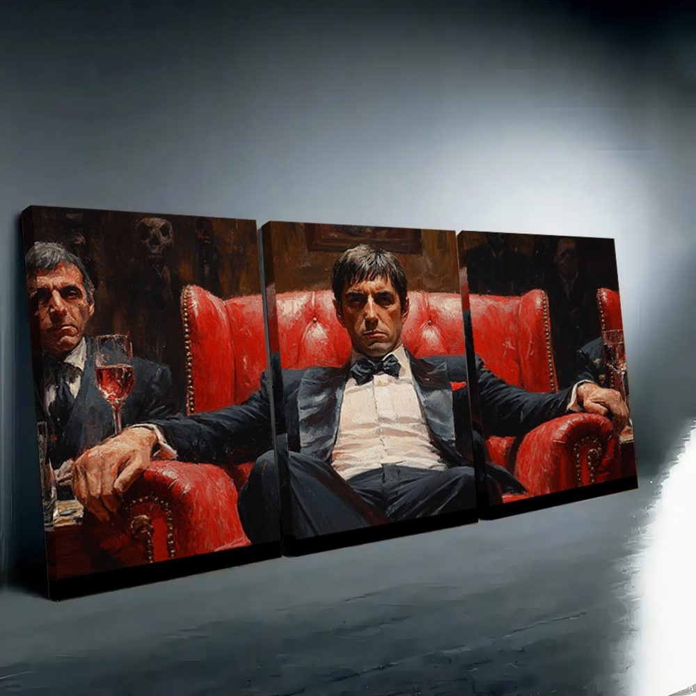 3 stks Gemarkeerde Doek Olie op Doek 39,88x59,94cm "Scarface"