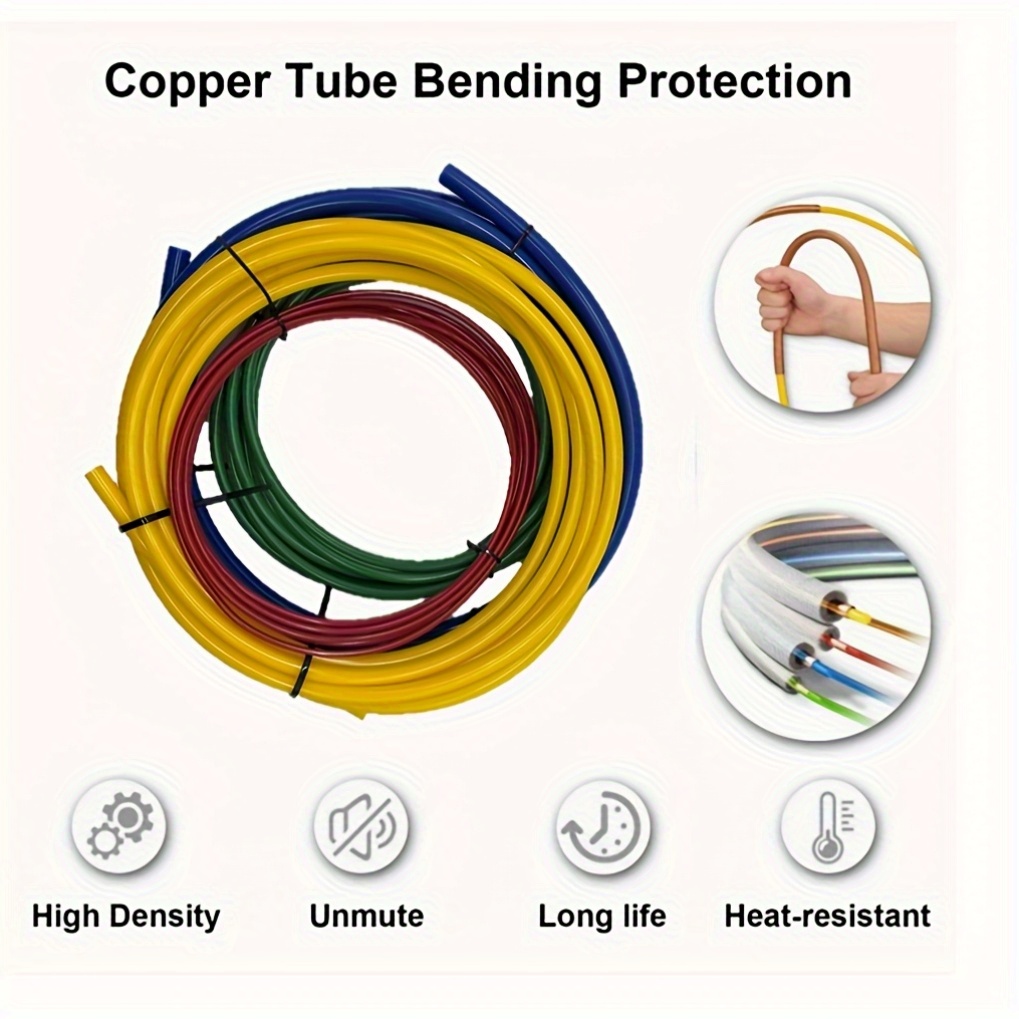 4-Piece Spring Tube Bender Set – 1/4, 3/8, 1/2 & 5/8 Inch – PE Plastic Coil Benders For Copper, Aluminum & Thin-Wall Steel Tubing – HVAC & AC Work