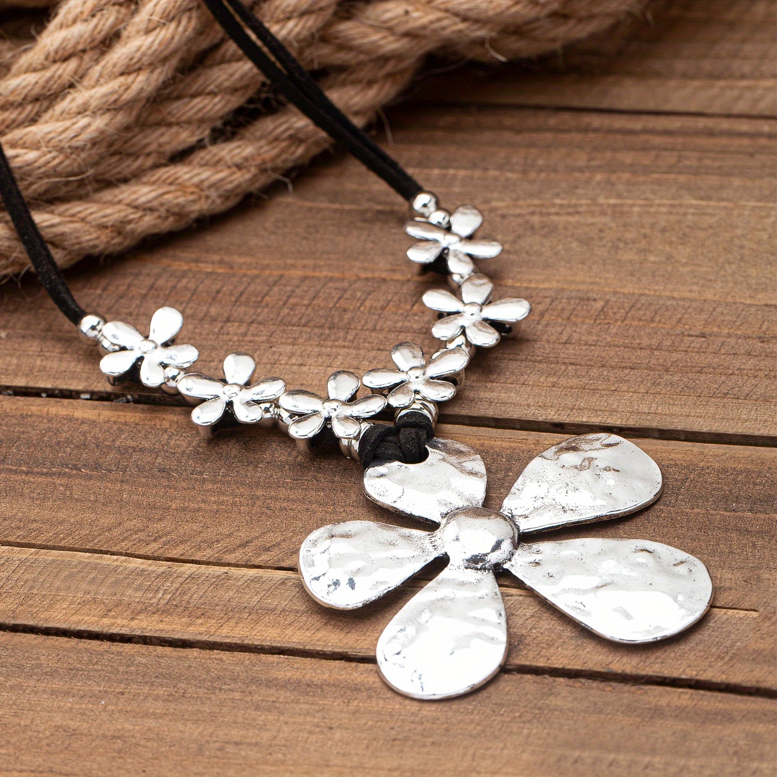 Boho Floral Statement Necklace for Women