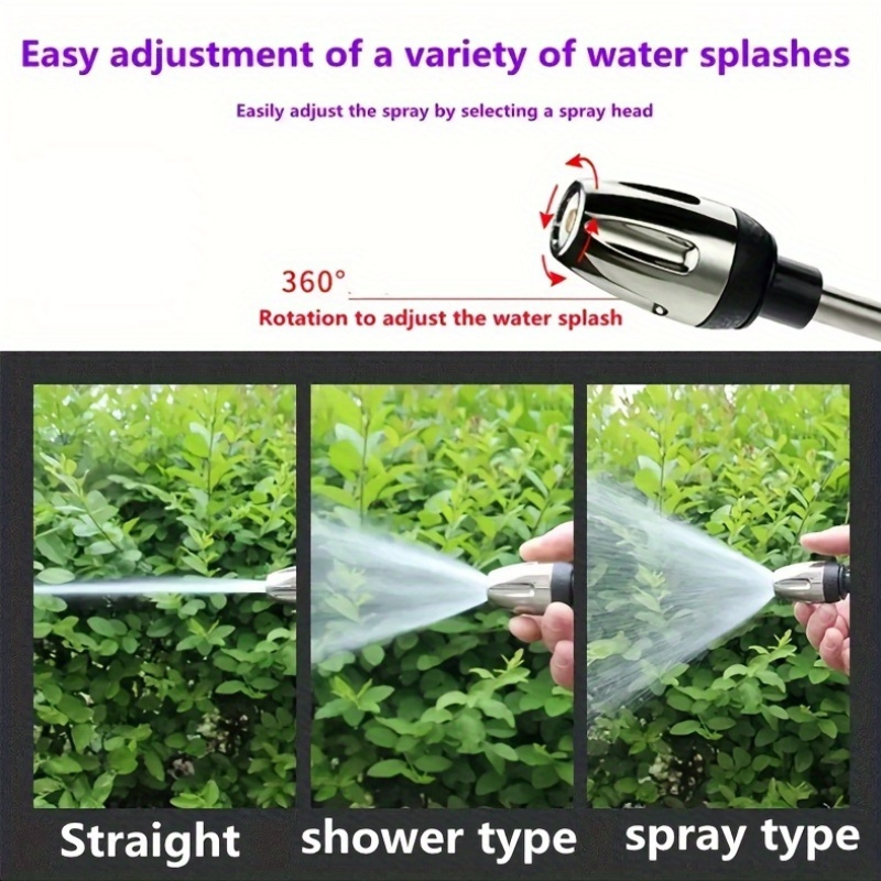 1pc portable high pressure car washing water gun 3 4 inch and 1 2 inch quick connection adapter multi function garden hose nozzle adjustable thickening rod spray suitable for car cleaning and pet cleaning details 6