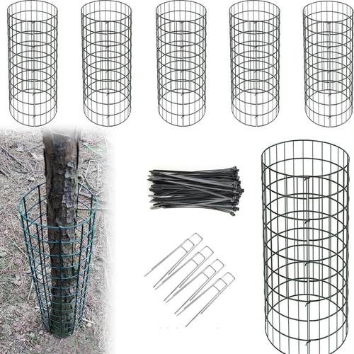 6pcs tree trunk protector metal mesh bark protector expandable trunk protector with ties and stakes 16 x 14 6