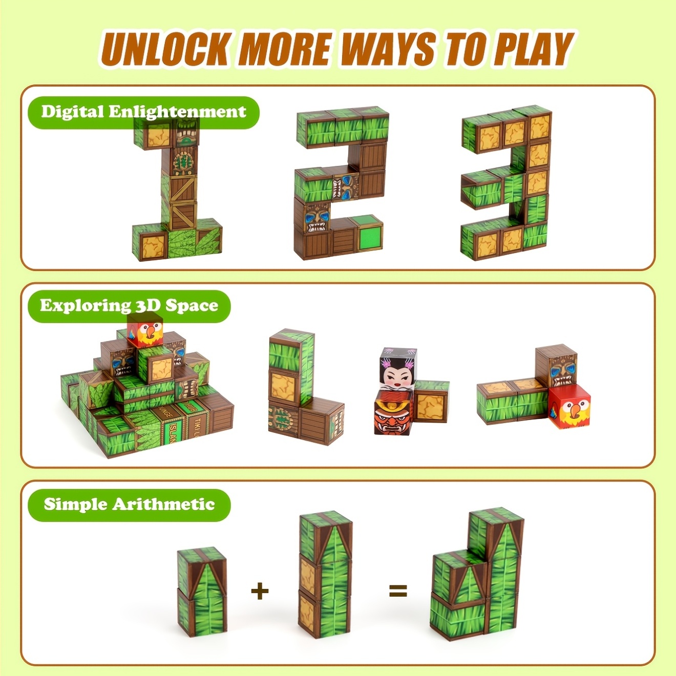 54pcs Tropical Island Adventure Magnetic Building Blocks Set