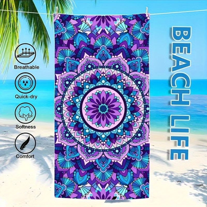 Bohemian Plaid Beach Towel Quick-dry Microfibre For Swimming Pool_voghion.com