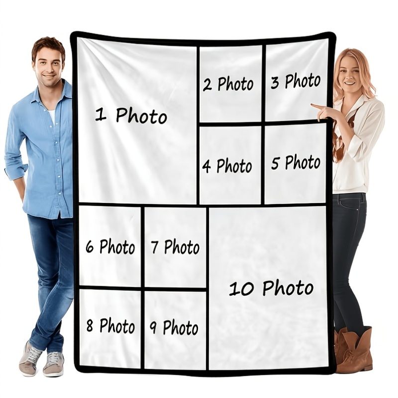 TEMU [customization] 1pc Custom Blanket With Picture, Outdoor Camping Blanket, Personalized Throw, High-definition Printed Photo Blanket, Comfortable