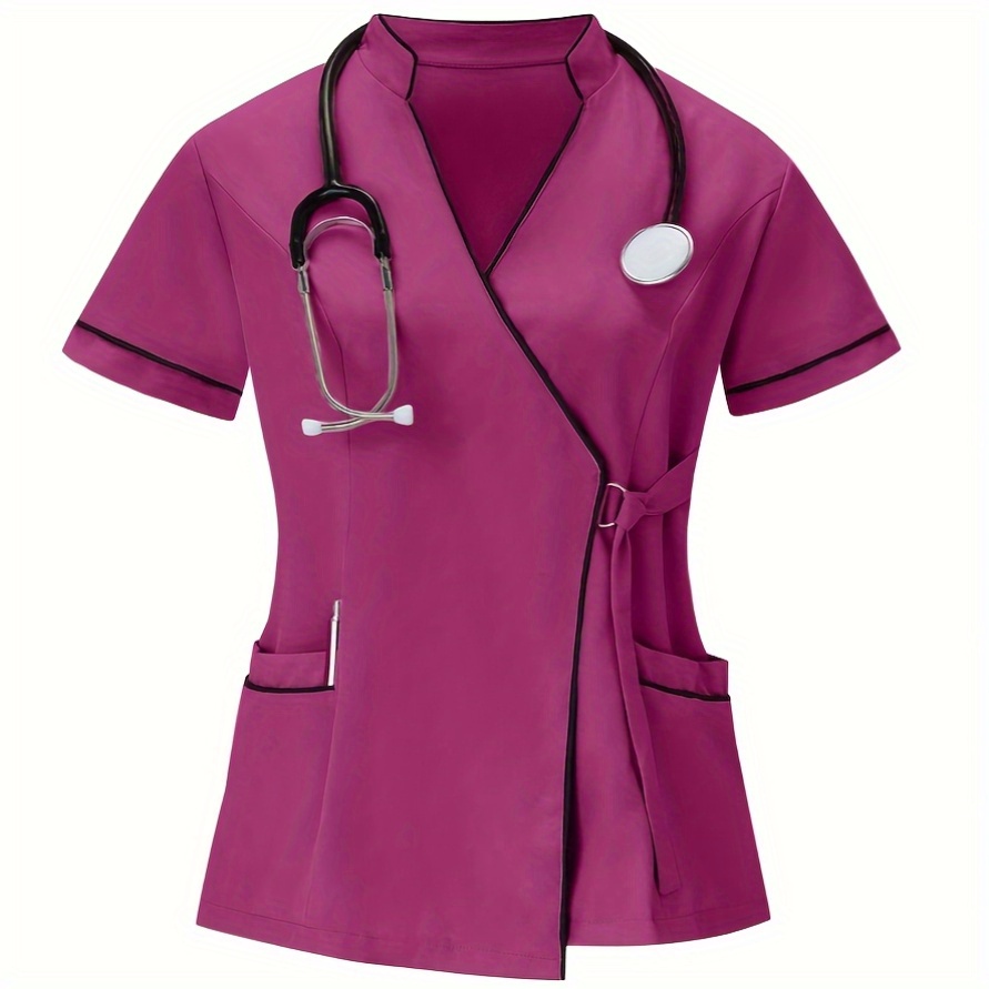 conjunto de scrubs para mulheres poliéster elastano Temu