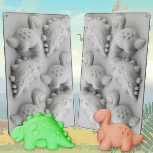 1pc gray silicone dinosaur cake mold thick non stick candy mold for christmas and birthday dinosaur desserts mousse cakes chocolate