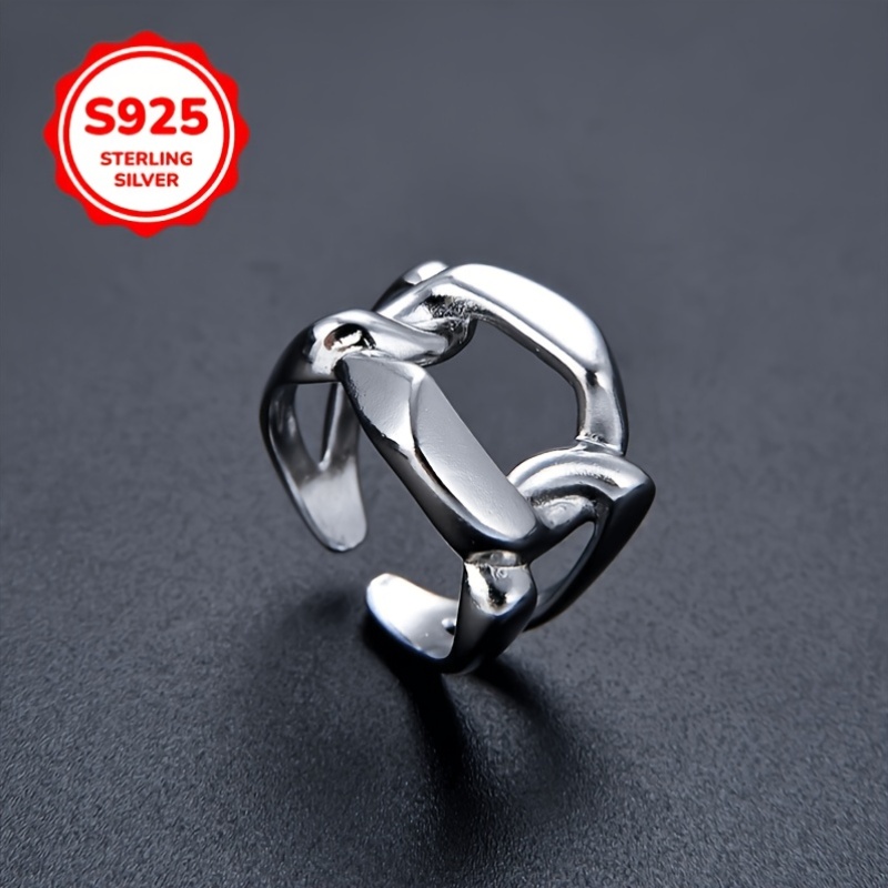 925 Silver Hypoallergenic Adjustable Open Ring