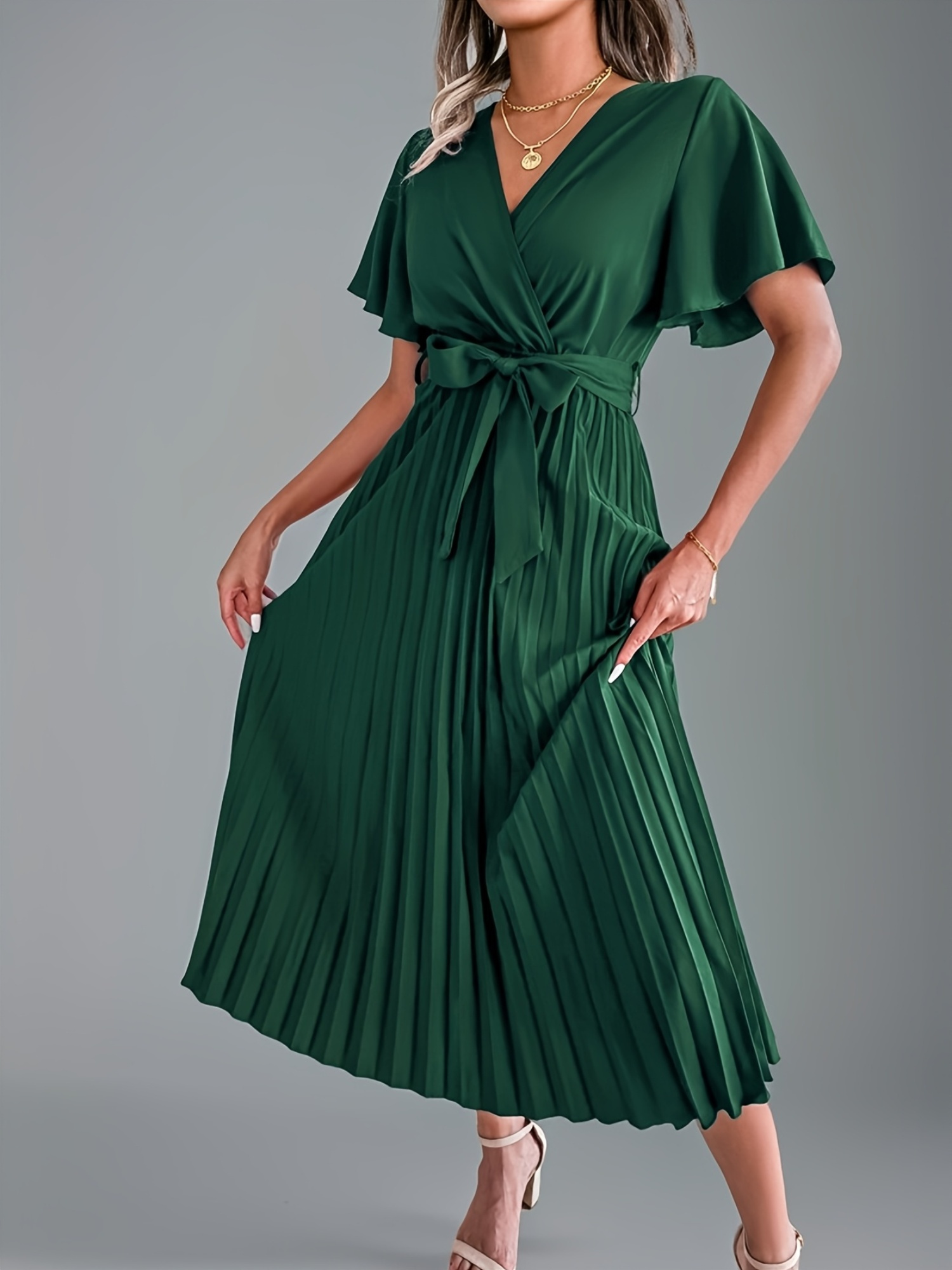 green emerald velvet dress Flippy Wiggle Dress | Emerald Green main image 0