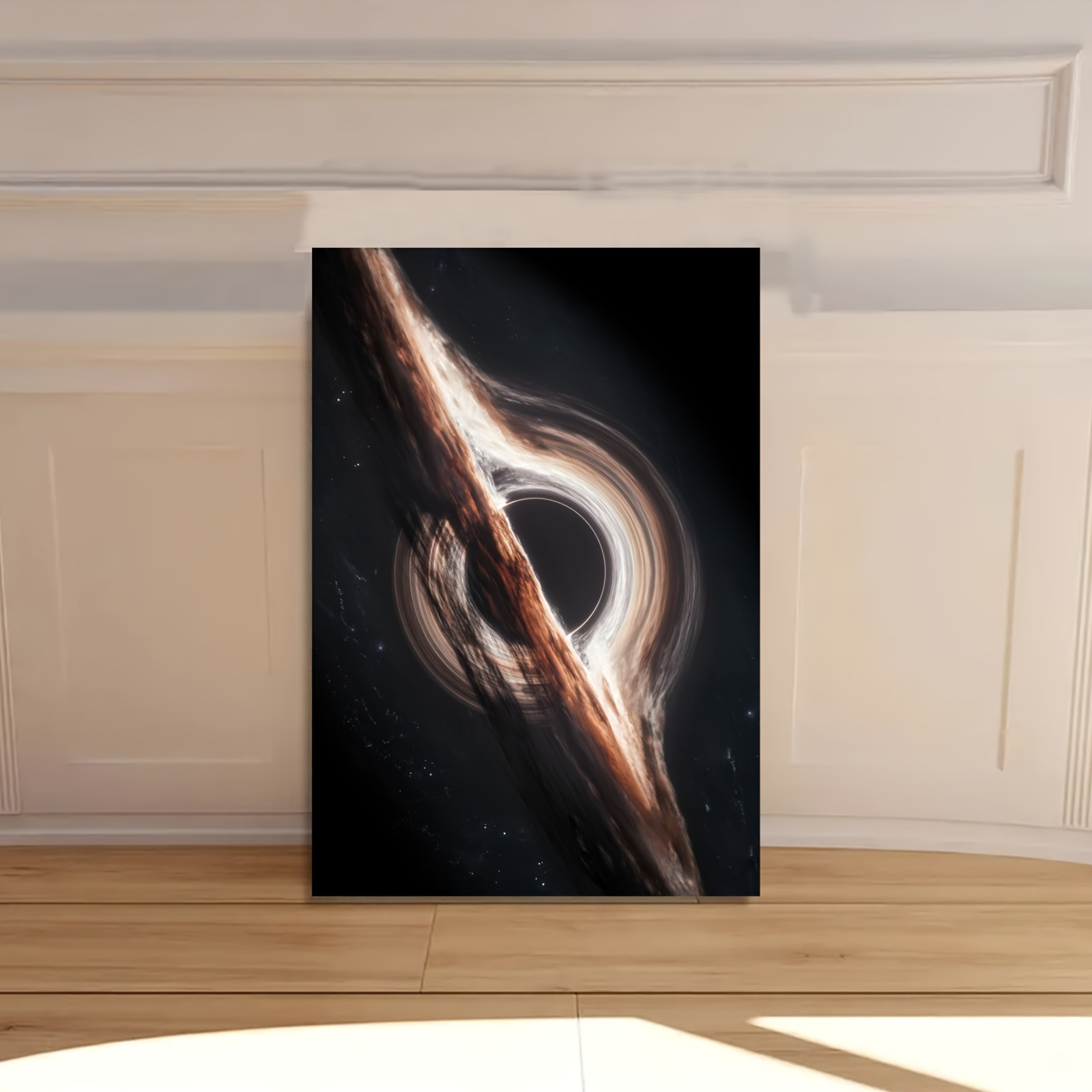 1 Stk Rahmenloses Schwarzes Loch Leinwanddruck - 30.48x45.72 cm Moderne Weltraum-Wanddekoration mit lebendigem kosmischem Design, Hochwertiges Leinwandposter für Wohnzimmer, Schlafzimmer, Büro, Badezimmer - Keine Batterien oder Laser benötigt, Raumdekor, Bürokunst