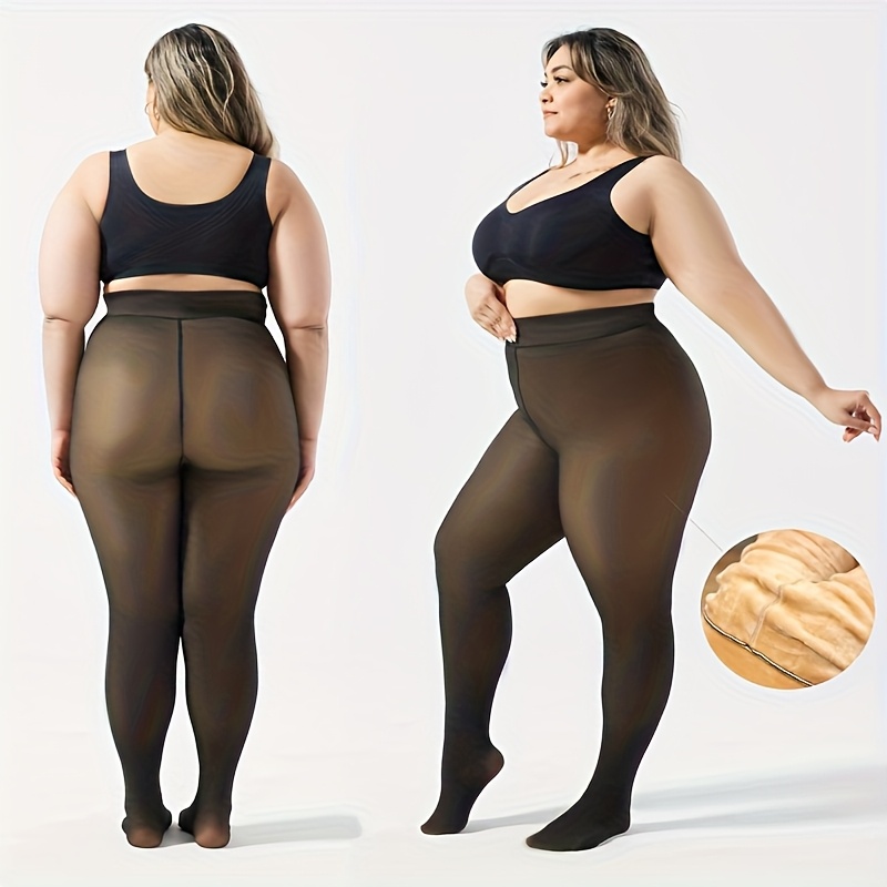 1 extra large size womens autumn and winter thick fleece lined     220g   sheer warm pantyhose leggings     and back suitable for 0xl 3xl