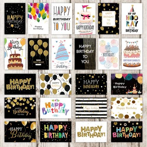 48pcs set including 24 birthday cards and 24 envelopes