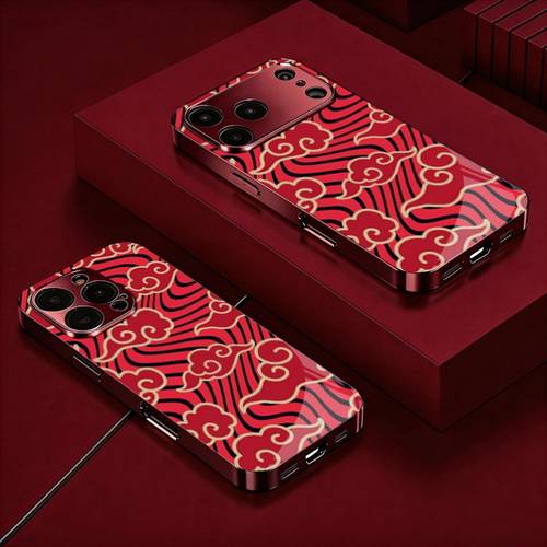 phone case starry burgundy electroplated tempered glass phone case suitable for iphone air 17 pro 17 pro 16 pro max plus 15 pro 15 pro max 14 14 plus 14 pro