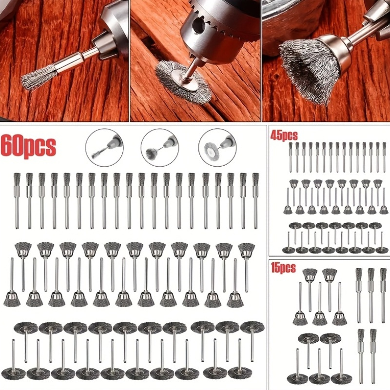 6-Piece Brass Wire Wheel Brush Kit For Drills – Crimped Cup Brushes With 1/4-Inch Shank