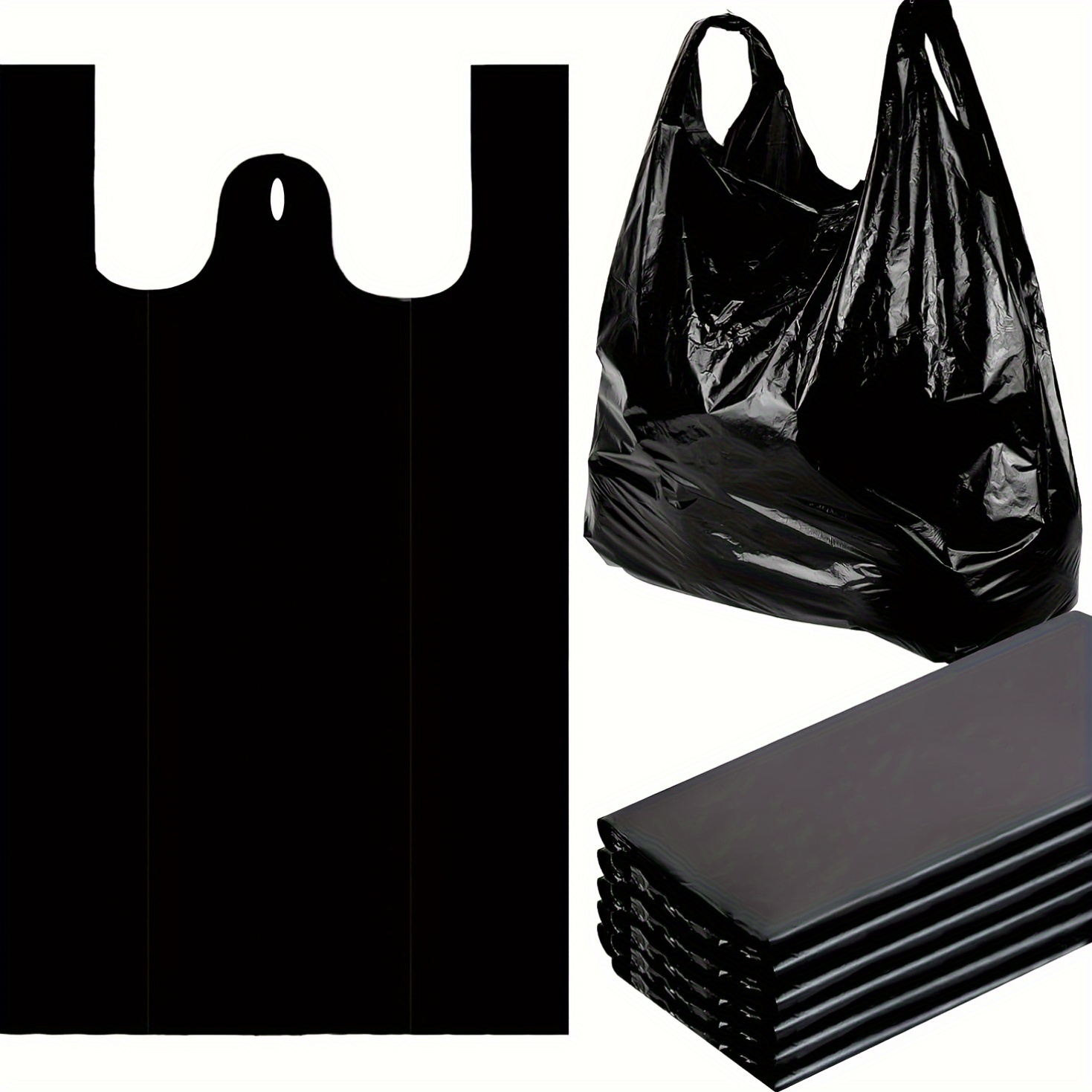 Wholesale Thick Black Plastic Vest Bags, Portable Shopping Bags, Household  Garbage Bags, Large Clothing Packaging Bags in Four Sizes