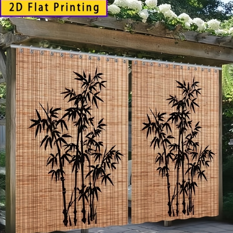chinese style bamboo patterned blackout curtains   hung in courtyards gardens   and tea rooms   bamboo   are versatile and durable making outdoor spaces instantly   and comfortable to live in