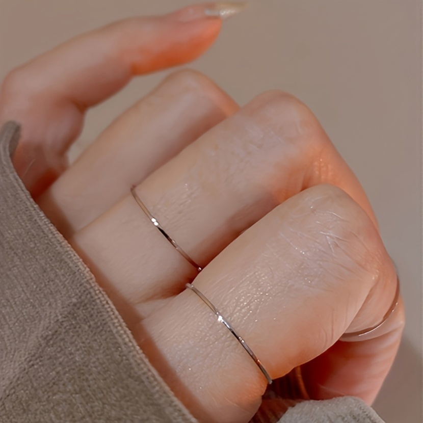 

Titanium Steel Ultra-thin Plain Simple Female Joint Ring Cold Style Student Tail Ring Ring